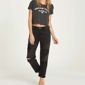 NWT Billabong Hey Boy distressed jeans black 31